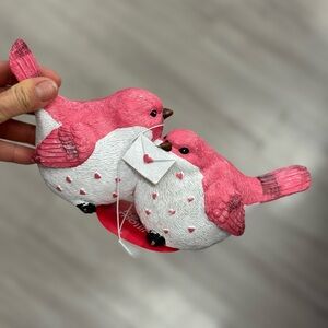 Pink and White Decorative Bird Figurines